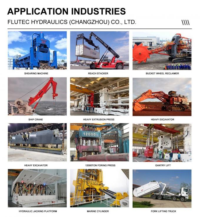 ISO9001 4000 ton aangepaste hydraulische cilinder grote boor voor hefplatform 7